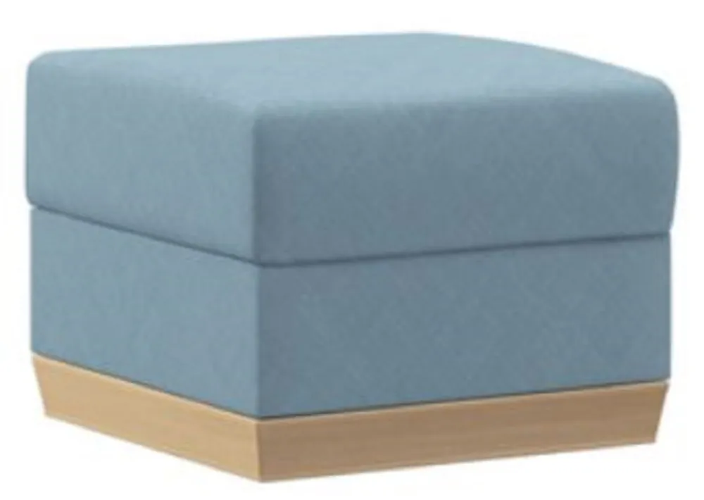 Casa Padrino taburete azul claro / natural 60 x 60 x A. 46 cm - Taburete de salón moderno - Otomana - Muebles de salón Mega-Angebot