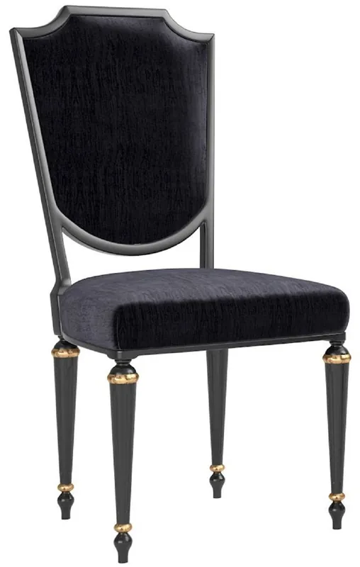 Markenware Casa Padrino silla de comedor barroco de lujo negro / oro antiguo - Silla de cocina de madera maciza hecha a mano - Suntuosos muebles de comedor en estilo barroco