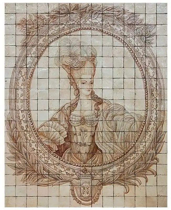 Preisknaller Casa Padrino pintura mural de decoración barroco de lujo dama crema / beige 150 x A. 190 cm - Mosaicos de piedra natural hechos a mano y pintados a mano - Decoración de paredes barrocos