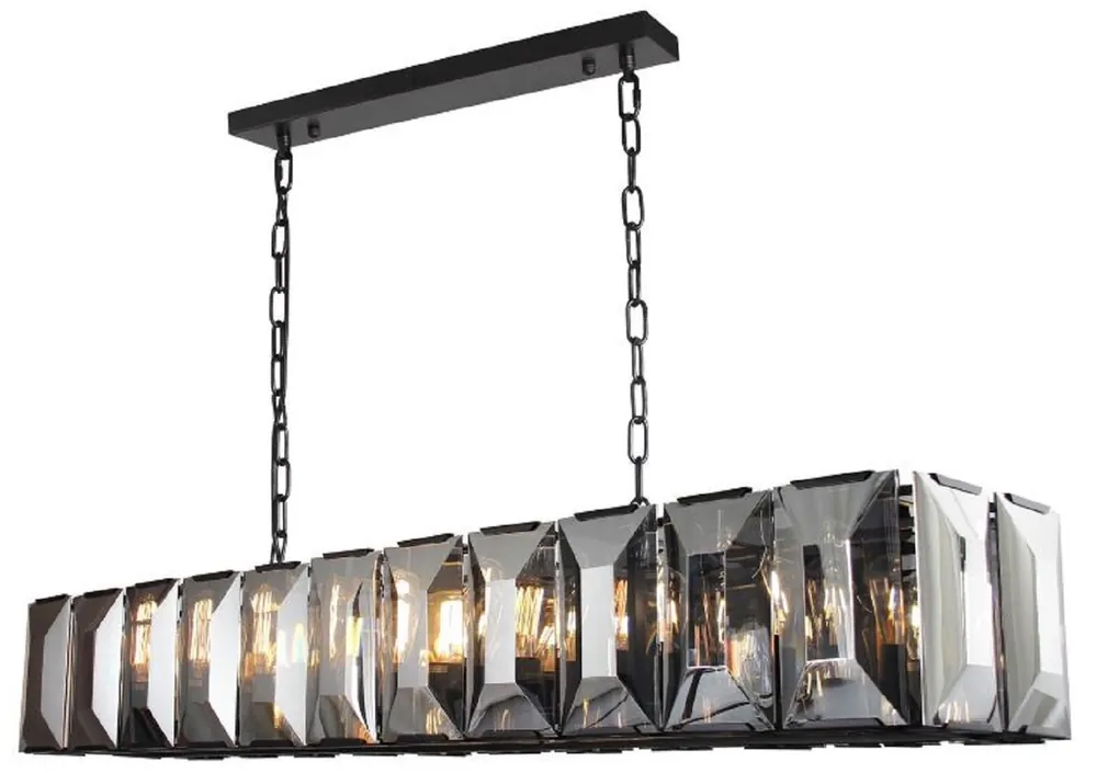 Casa Padrino lámpara de araña de lujo negro / gris 190 x 42 x A. 36 cm - Lámpara de araña de salón moderna - Colección de Lujo Schneller Versand