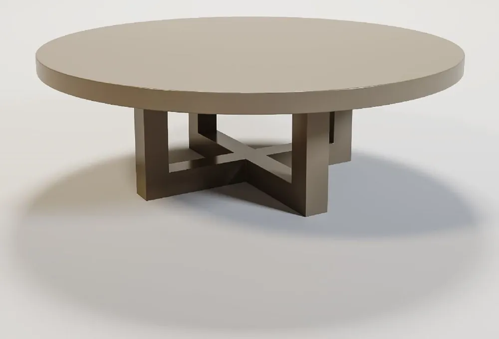 Rabatt Casa Padrino mesa de centro de lujo mate taupe Ø 120 x A. 40 cm - Mesa de salón redonda de madera maciza - Muebles de salón de madera maciza de lujo