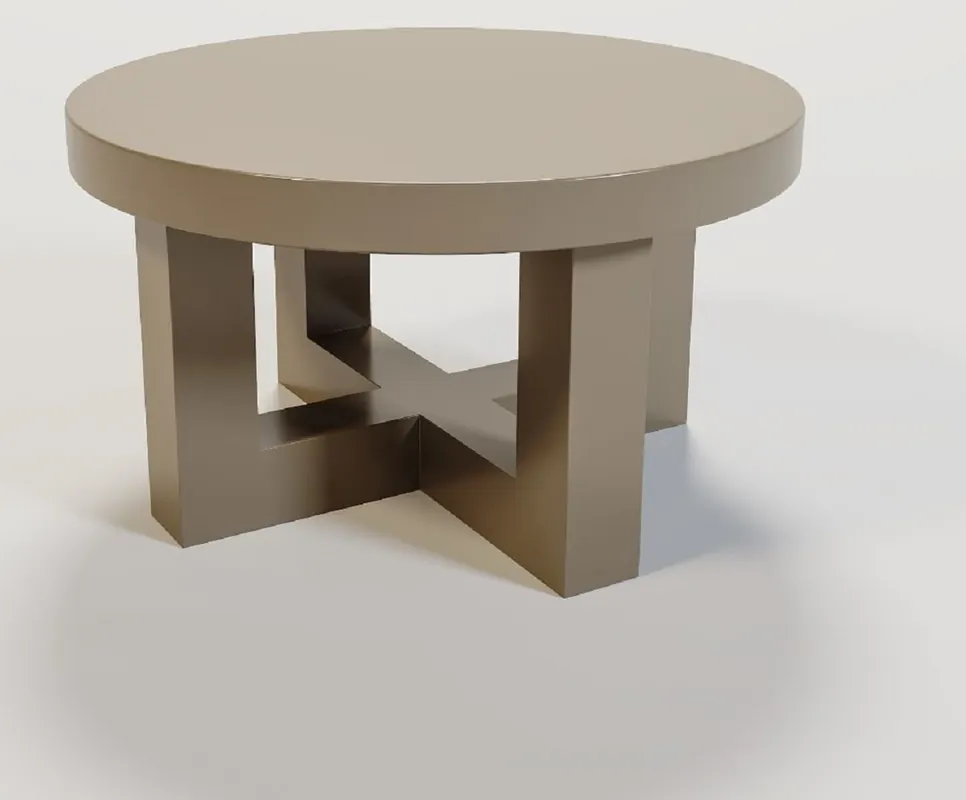 Sale Casa Padrino mesa de centro de lujo mate taupe Ø 60 x A. 34 cm - Mesa de salón redonda de madera maciza - Muebles de salón de madera maciza de lujo
