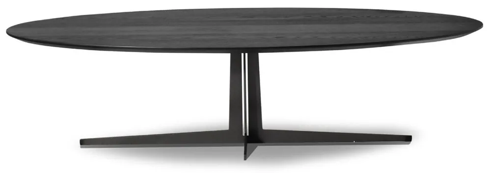 Zertifiziert Casa Padrino mesa de centro de lujo gris antracita 150 x 80 x A. 38 cm - Mesa de salón ovalada - Muebles de salón - Calidad de Lujo