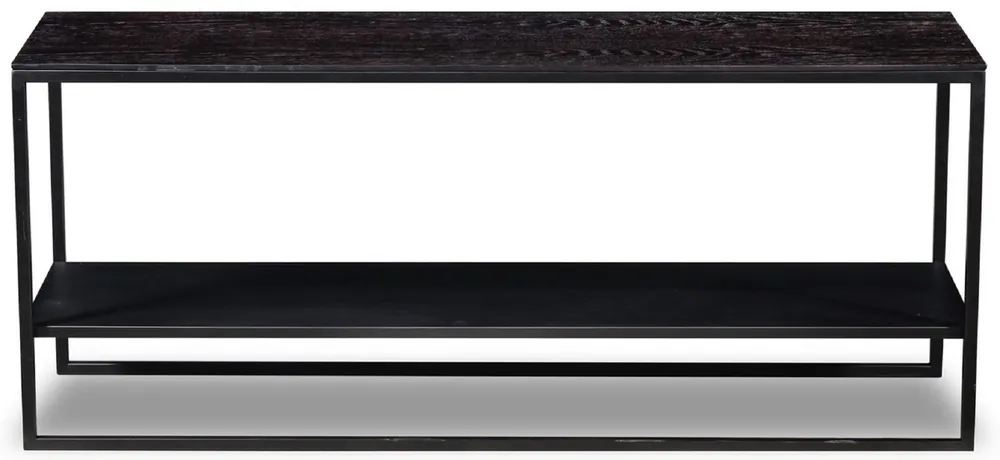 Nur Heute Casa Padrino consola de lujo gris antracita 120 x 35 x A. 51 cm - Consola de madera maciza con estructura de acero inoxidable - Muebles de Lujo