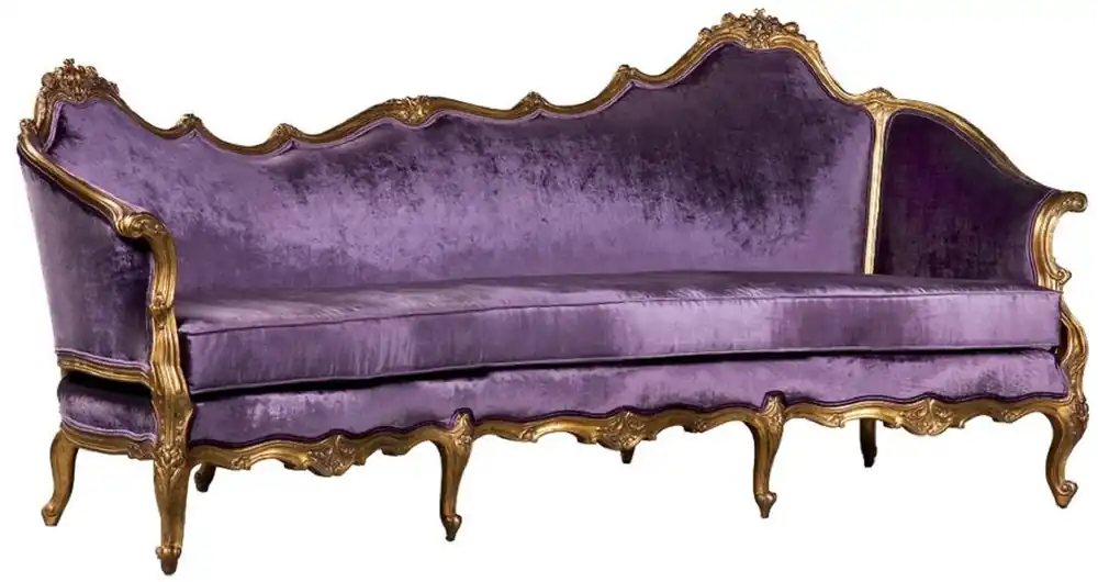 Casa Padrino sofá de terciopelo barroco de lujo púrpura / oro - Sofá de sala de estar hecho a mano noble en estilo barroco - Muebles de sala de estar barrocos - Noble y Magnífico Sale