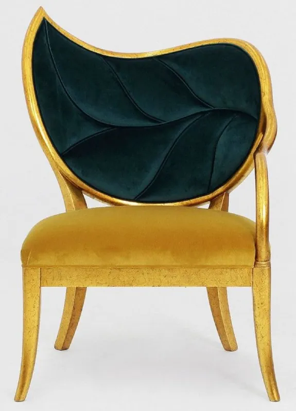 Casa Padrino sillón Art Deco de lujo verde oscuro / oro / oro antiguo - Sillón de madera maciza hecho a mano con tela de terciopelo fino - Muebles de Sala - Muebles Art Deco Schnäppchen