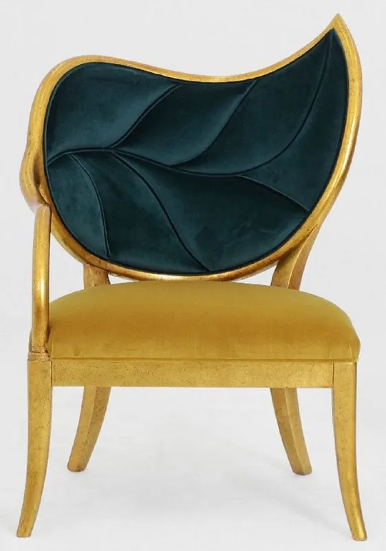Casa Padrino sillón Art Deco de lujo verde oscuro / oro / oro antiguo - Sillón de madera maciza hecho a mano con tela de terciopelo fino - Muebles de Sala Art Deco Günstig