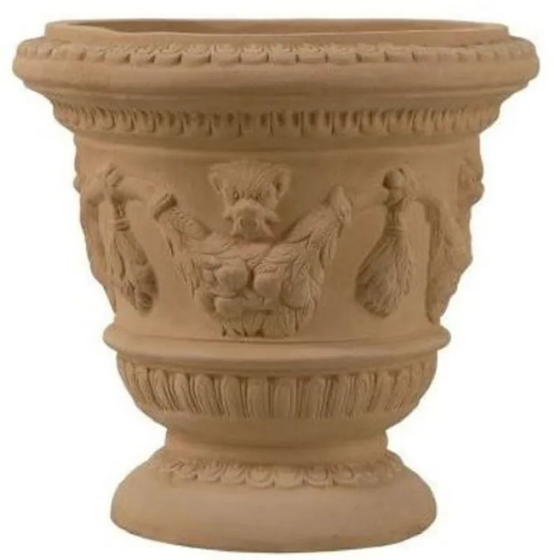 Casa Padrino maceta barroco terracota Ø 58 x A. 53 cm - Maceta de cerámica hecha a mano - Decoración de jardín de balcón y terraza en estilo barroco Nur Heute