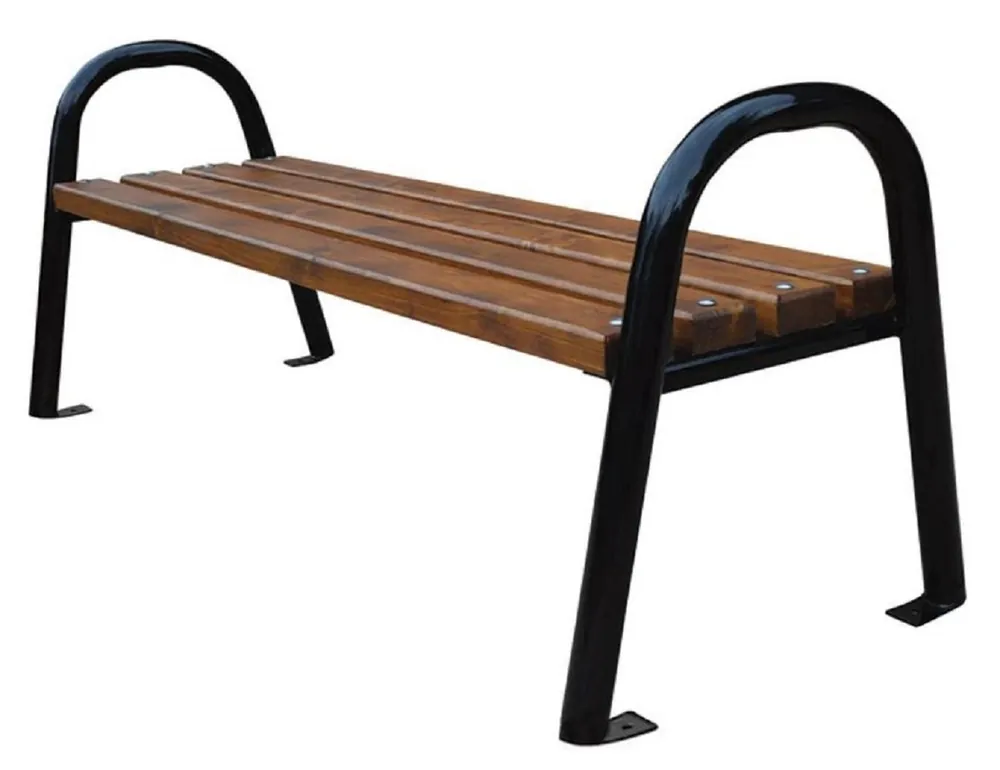Neu Im Sortiment Casa Padrino banco de jardín de lujo marrón oscuro / negro 150 x 44 x A. 64 cm - Banco moderno de madera maciza con patas de acero - Banco de Jardín - Banco de Parque - Muebles de Jardín