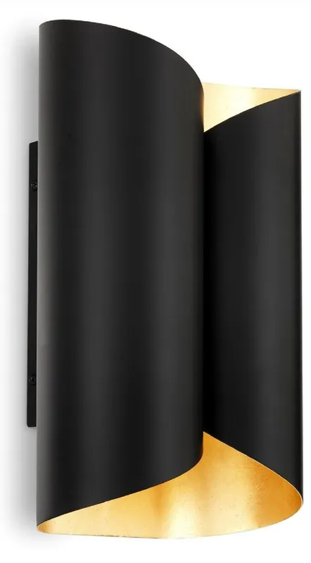 Casa Padrino lámpara de pared de diseño negro / oro 18 x 10,5 x A. 28 cm - Lámpara de pared de metal para sala de estar moderna - Calidad de Lujo Top-Preis