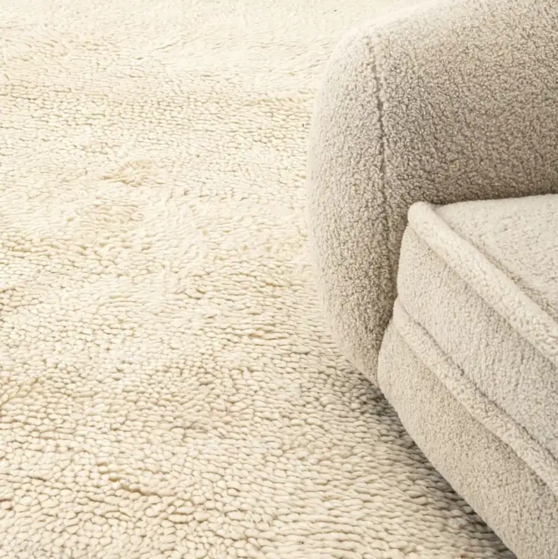 Solange Der Vorrat Reicht Casa Padrino alfombra de lana de nueva zelanda beige - Varios Tamaños - Alfombra de salón tejida a mano - Accesorios de decoración de sala de estar de lujo