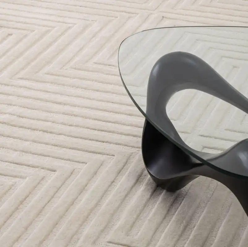 Casa Padrino alfombra de lana de lujo para sala de estar marfil - Varios Tamaños - Alfombra de algodón tejida a mano - Decoración de la sala de estar Nur Heute