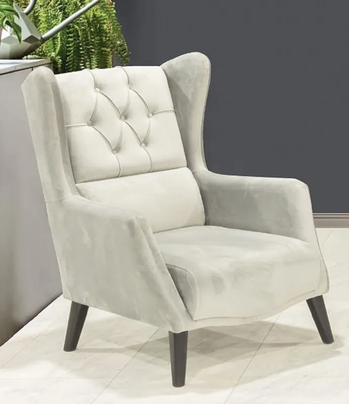 Casa Padrino sillón orejero Chesterfield gris / negro 80 x 80 x A. 90 cm - Sillón de salón moderno - Muebles de Salón Chesterfield Meistverkauft