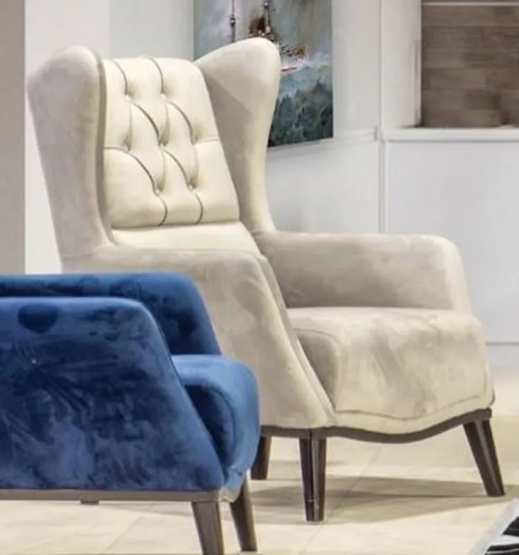 Zertifiziert Casa Padrino sillón orejero Chesterfield gris / negro 80 x 80 x A. 90 cm - Sillón de salón moderno - Mobiliario Chesterfield - Mobiliario de Salón