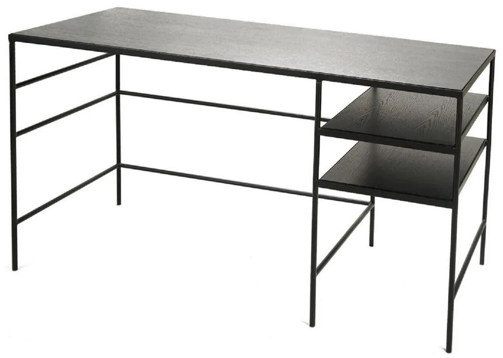 Nur Heute Casa Padrino escritorio de lujo negro 140 x 60 x A. 76 cm - Mesa de oficina moderna - Mesa de ordenador - Mobiliario de oficina