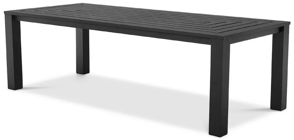 Direkt Vom Hersteller Casa Padrino mesa de comedor de lujo negro 240 x 105 x A. 74,5 cm - Mesa de aluminio resistente a la intemperie - Mesa de Jardín - Mesa de Terraza - Muebles de Jardín - Muebles de Terraza