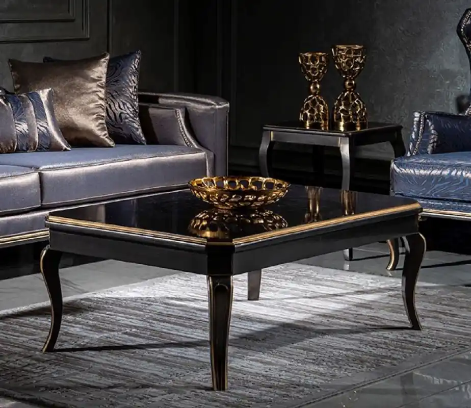Preis Gesenkt Casa Padrino mesa de centro barroco de lujo negro / oro - Elegante mesa de salón en estilo barroco - Mesa de madera maciza hecha a mano - Muebles de salón barrocos