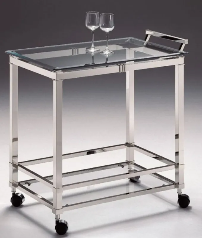 Online Kaufen Casa Padrino carrito de servicio de lujo plata 74 x 49 x A. 78 cm - Carrito para Restaurante Hotel Catering - Accesorios de Lujo