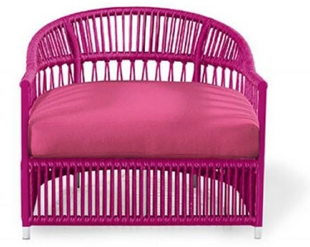 Casa Padrino sillón de jardín de lujo púrpura 86 x 98 x A. 76 cm - Sillón resistente a la intemperie tejido a mano - Muebles sillón de piscina de hotel de terraza de jardín Nur Für Kurze Zeit