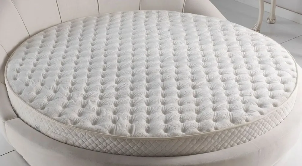 Casa Padrino colchón de cama redondo de lujo blanco Ø 220 cm - Colchón de cama doble redondo de doble cara con núcleo de muelles ensacados - Calidad de Lujo Online Kaufen