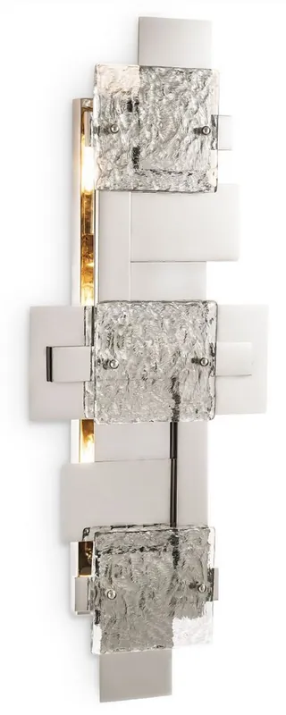 Markenware Casa Padrino lámpara de pared de lujo plata 29,5 x 11 x A. 77 cm - Lámpara de Pared para Sala de Estar - Excelente Mano de Obra - Colección de Lujo