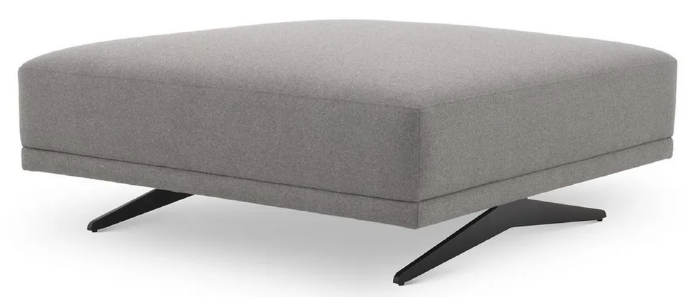 Casa Padrino taburete de lujo gris / negro 108 x 108 x A. 41 cm - Otomana - Muebles de Salón - Colección de Lujo Aktuell