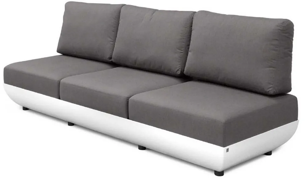 Casa Padrino sofá de jardín de lujo blanco mate / gris oscuro 250 x 95 x A. 90 cm - Sofá de jardín resistente a la intemperie con respaldo ajustable - Muebles de Hotel - Calidad de Lujo Must-Have