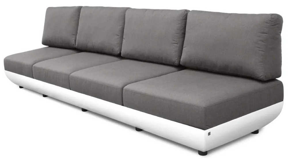 Casa Padrino sofá de jardín de lujo blanco mate / gris oscuro 330 x 95 x A. 90 cm - Sofá de jardín resistente a la intemperie con respaldo ajustable - Muebles de Hotel - Calidad de Lujo Kracherpreis
