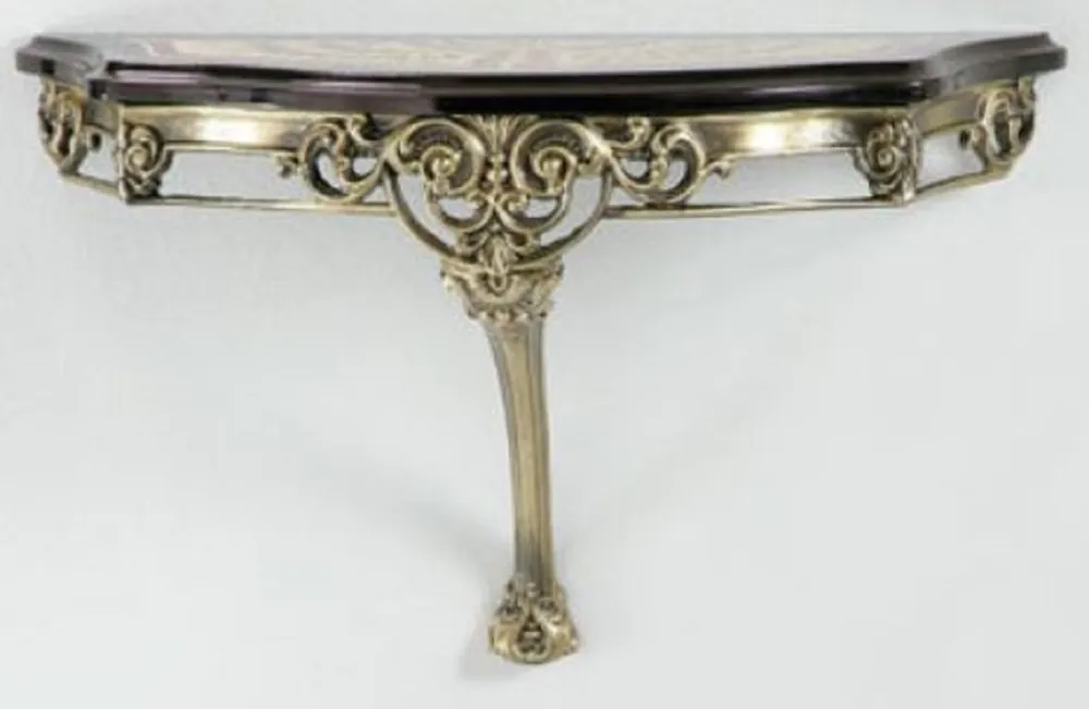 Expressversand Casa Padrino consola de pared barroco de lujo negro / rojo / oro / bronce 62 x 25 x A. 38 cm - Consola de decoración de paredes en estilo barroco - Muebles Barrocos - Calidad de Lujo