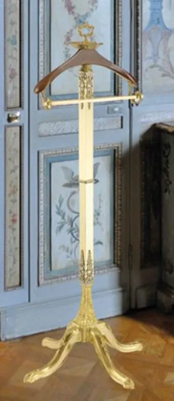 Casa Padrino perchero barroco de lujo blanco / oro / plata / marrón 40 x 40 x A. 133 cm - Perchero de latón noble - Perchero de Hotel Barroco Top-Seller