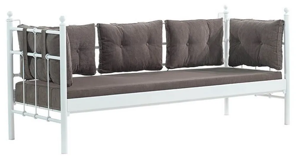 Begrenztes Angebot Casa Padrino sofá de jardín Art Nouveau blanco / gris oscuro 200 x 70 x A. 92 cm - Sofá de Jardín - Sofá de Terraza - Muebles de Jardín y Terraza