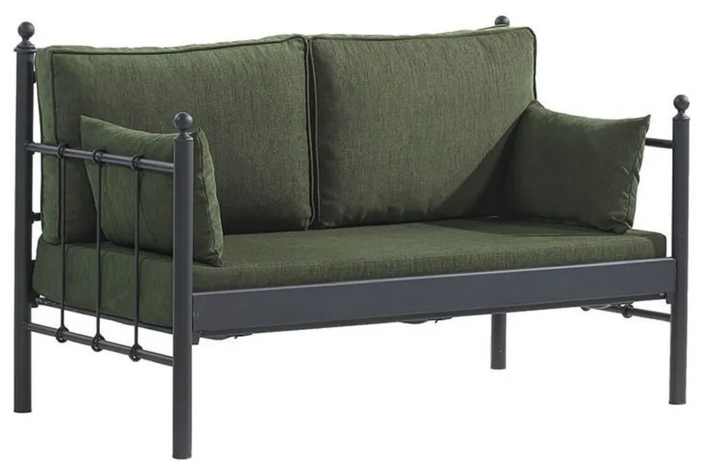 Heißes Angebot Casa Padrino sofá de jardín Art Nouveau negro / verde oscuro 140 x 70 x A. 92 cm - Sofá de Jardín - Sofá de Terraza - Muebles de Jardín y Terraza Art Nouveau