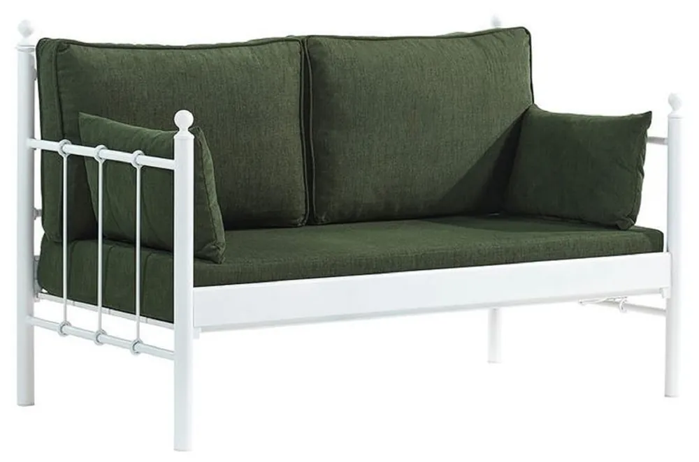 Sichere Zahlung Casa Padrino sofá de jardín Art Nouveau blanco / verde oscuro 140 x 70 x A. 92 cm - Sofá de Jardín - Sofá de Terraza - Muebles de Jardín y Terraza Art Nouveau