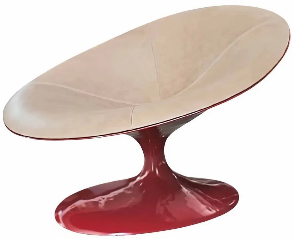 Solange Der Vorrat Reicht Casa Padrino sillón de diseño rojo brillante / beige 86 x 110 x A. 70 cm - Sillón de salón - Sillón de hotel - Muebles de diseño - Calidad de Lujo