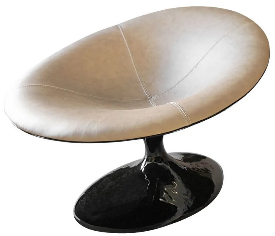 Knallerangebot Casa Padrino sillón de diseño negro brillante / beige 86 x 110 x A. 70 cm - Sillón de salón - Sillón de hotel - Muebles de diseño - Calidad de Lujo