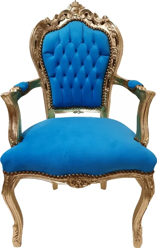 Mega-Angebot Silla de comedor barroca Casa Padrino turquesa / oro - muebles de estilo antiguo