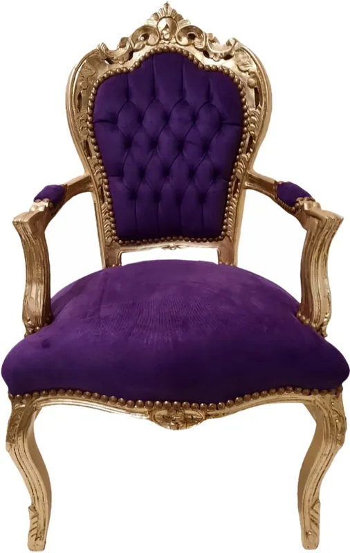 Silla de comedor barroca Casa Padrino morado / dorado - muebles de estilo antiguo Preisknaller