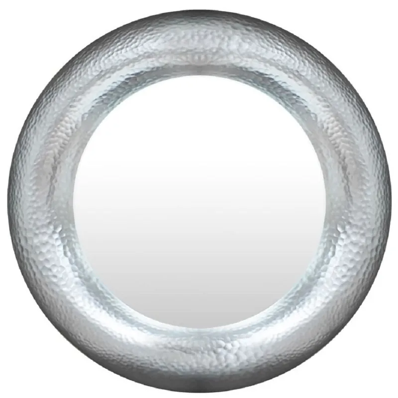 Super-Preis Casa Padrino espejo de lujo plata Ø 120 cm - Espejo de pared redondo de fibra de vidrio - Espejo de salón - Espejo de armario - Colección de Lujo