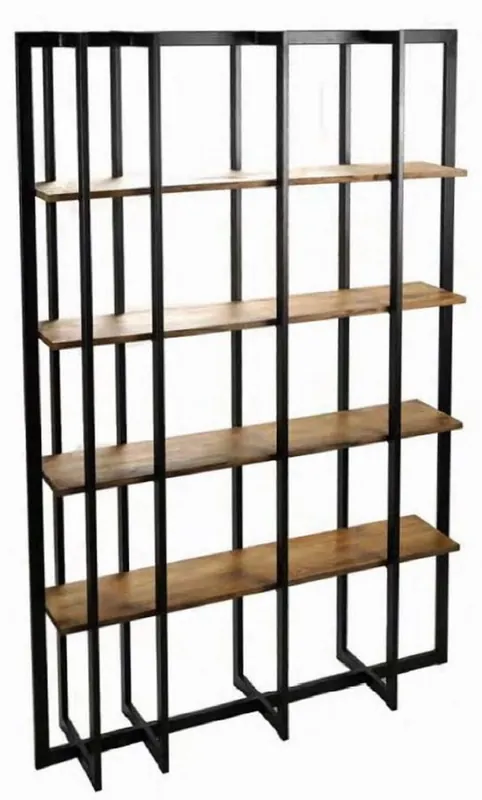 Casa Padrino armario estantería de lujo marrón / negro 140 x 35 x A. 200 cm - Armario de Salón - Armario de Oficina - Muebles de Lujo Finale Aktion