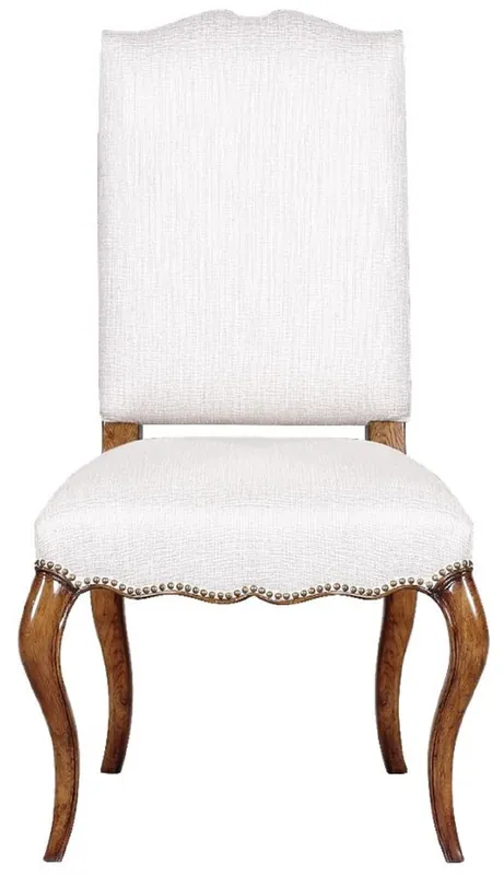 Preisknaller Casa Padrino silla de comedor barroco de lujo blanco / marrón 57 x 59 x A. 109 cm - Silla de madera de roble barroco - Silla de cocina barroco - Muebles de comedor barrocos
