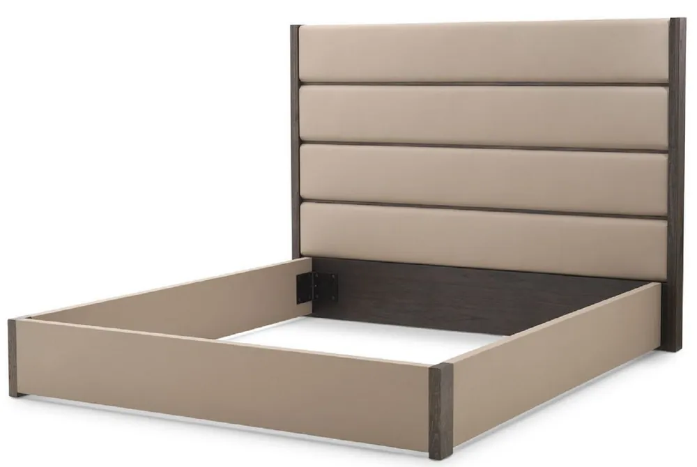 Casa Padrino estructura de cama doble de lujo con cabecero gris / marrón oscuro 205,5 x 225 x A. 150,5 cm - Muebles de Dormitorio - Muebles de Hotel - Calidad de Lujo Schnäppchen