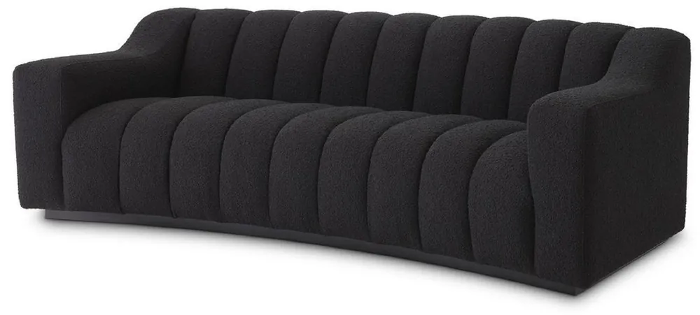 Casa Padrino sofá de lujo negro 234 x 96 x A. 76,5 cm - Sofá de salón ligeramente curvado - Sofá de Hotel - Calidad de Lujo Rabatt