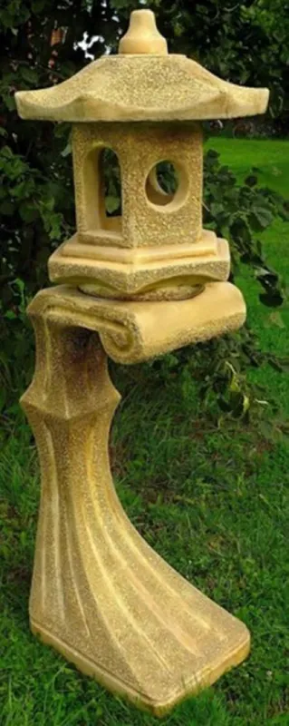 Casa Padrino lámpara de jardín en estilo asiático beige A. 135 cm - Lámpara de jardín y terraza resistente a la intemperie - Lámparas de pie de jardín y terraza para exteriores Preisknaller