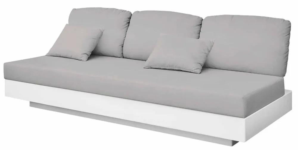 Aktuell Casa Padrino sofá de jardín de lujo de 3 plazas gris / blanco mate 210 x 90 x A. 70 cm - Sofá de jardín resistente a la intemperie - Muebles de Hotel - Calidad de Lujo