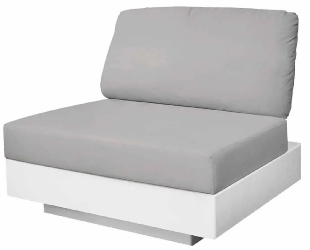 Garantierte Lieferung Casa Padrino sillón de jardín de lujo gris / blanco mate 70 x 90 x A. 70 cm - Sillón de jardín resistente a la intemperie - Muebles de Hotel - Calidad de Lujo