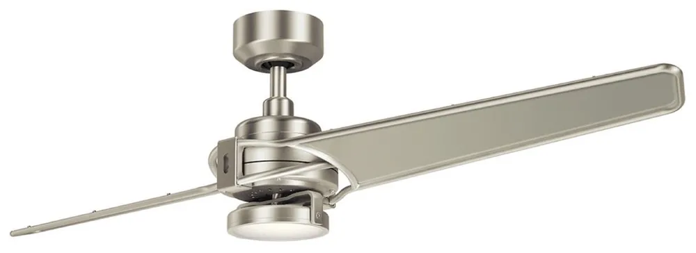 Nur Heute Casa Padrino ventilador de techo de lujo con iluminación LED y control remoto plata / champagne 142 x A. 35 cm - Calidad de Lujo