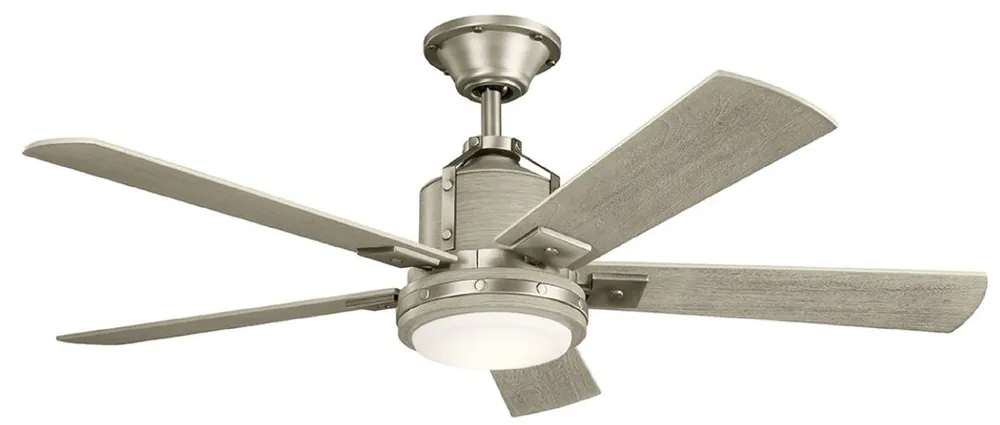 Casa Padrino ventilador de techo de lujo plata / gris 132 x A. 43 cm - Ventilador moderno regulable con iluminación LED y control remoto - Accesorios de Lujo Super-Preis