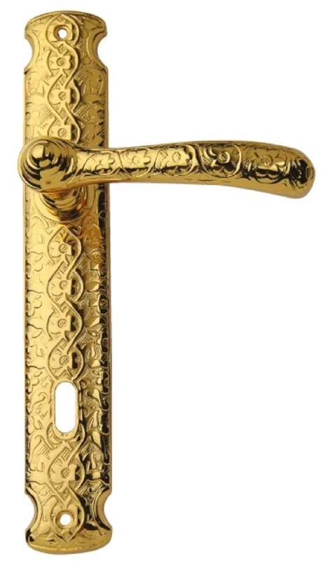 Casa Padrino conjunto de manijas de puerta barroco de lujo oro 13 x A. 24,5 cm - Manillas de puerta nobles con baño de oro de 24 quilates - Accesorios de vida en estilo barroco Sofort Bestellen