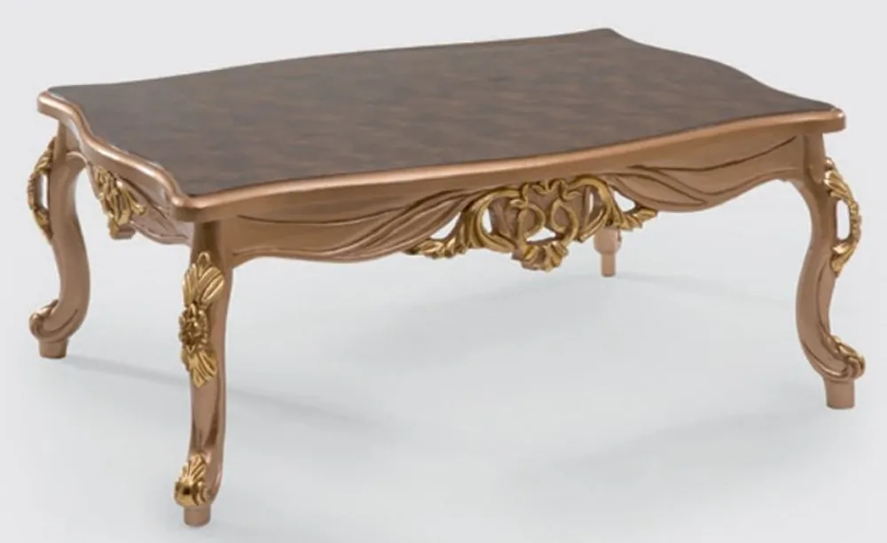Casa Padrino mesa de salón barroco de lujo violeta / gris / oro 116 x 85 x A. 50 cm - Mesa de centro noble de madera maciza en estilo barroco - Muebles de Salón Barrocos Versand Am Gleichen Tag