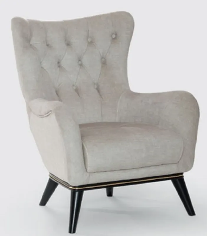 Casa Padrino Sillón Chesterfield de lujo Gris / Negro / Oro 80 x 80 x A. 100 cm - Sillón de Salón Moderno - Muebles de Salón Chesterfield Billig